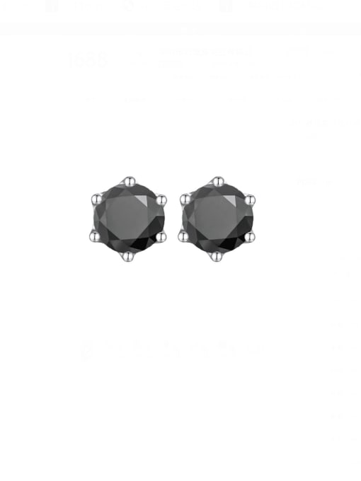 1 carat [Black Mosonite] 925 Sterling Silver Moissanite Geometric Dainty Stud Earring